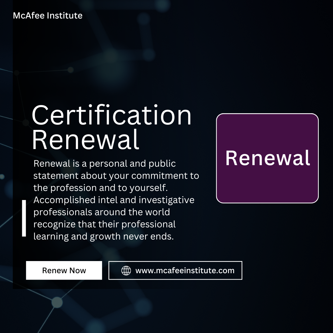Certification Renewal | McAfee Institute