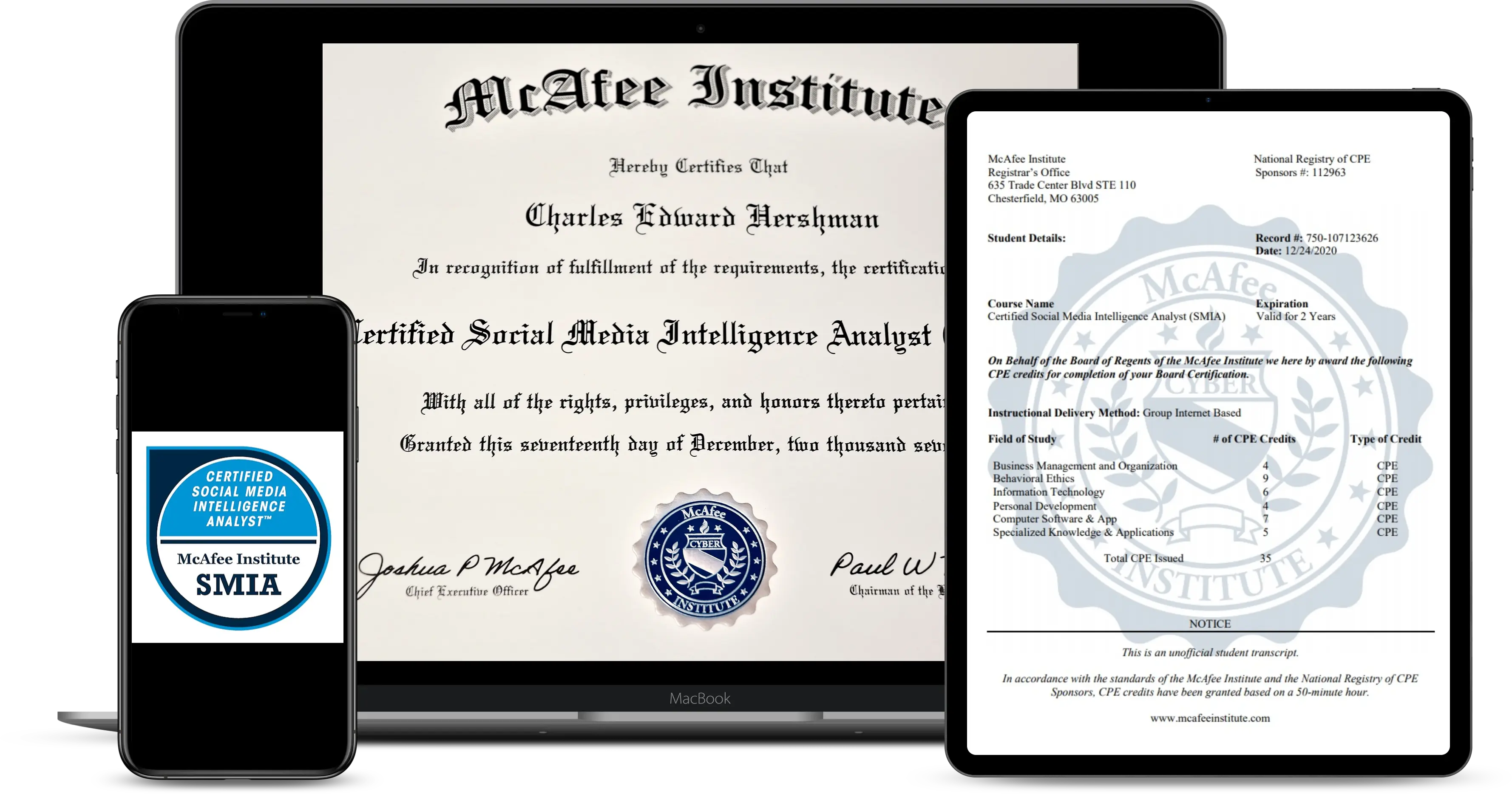 Certified Social Media Intelligence Analyst (SMIA) - McAfee Institute