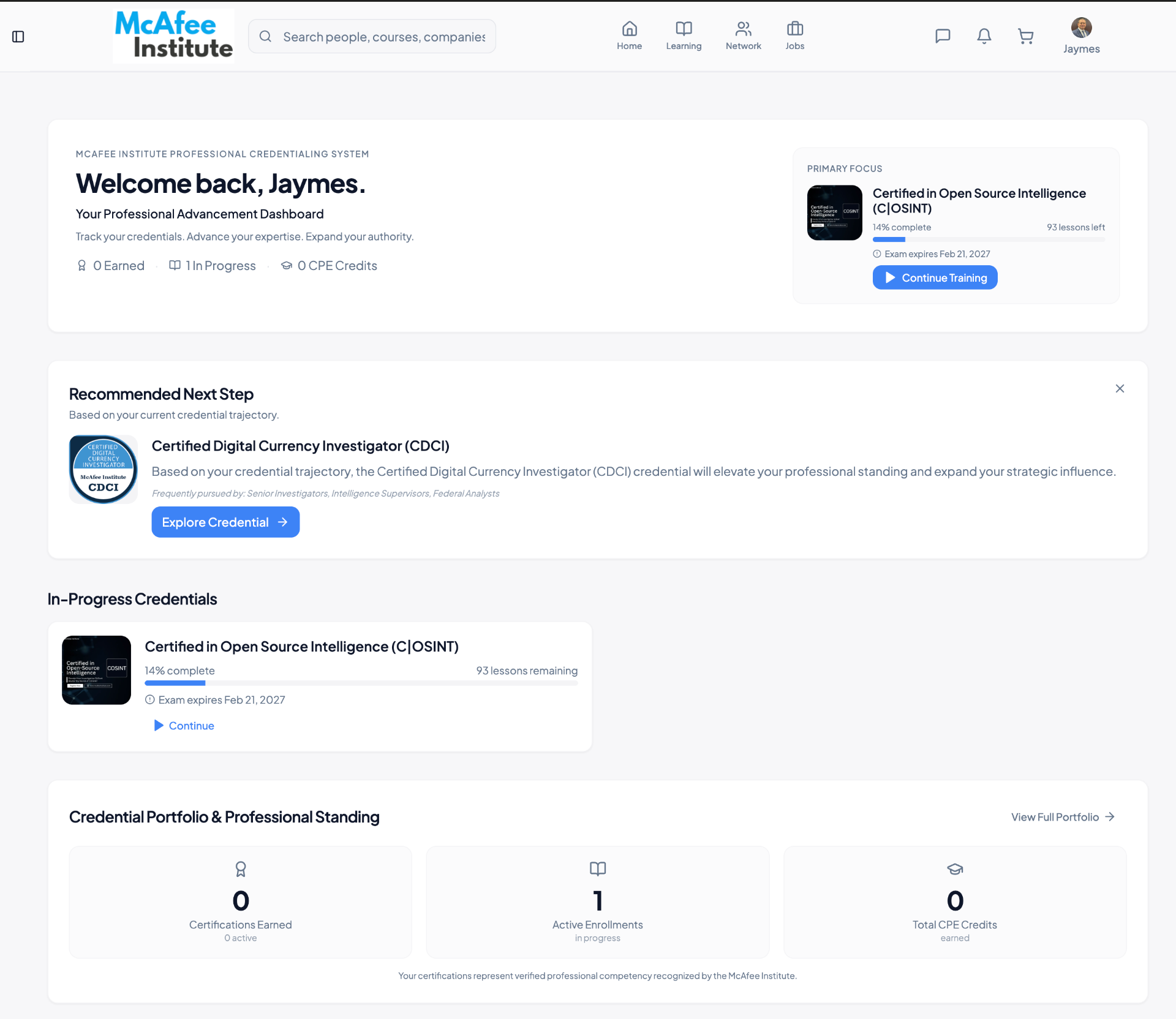 Professional Dashboard