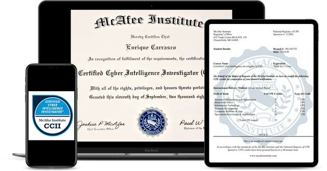 Certified Cyber Intelligence Investigator (CCII) - McAfee Institute