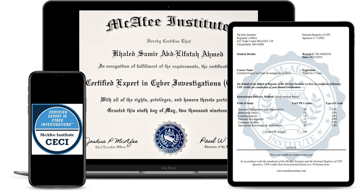 Certified Expert in Cyber Investigations (CECI) - McAfee Institute