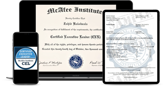 Certified Executive Leader (CEL) - McAfee Institute