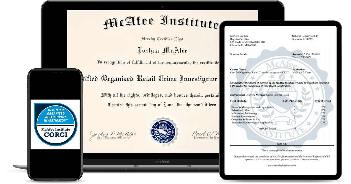 Certified Organized Retail Crime Investigator (CORCI) - McAfee Institute