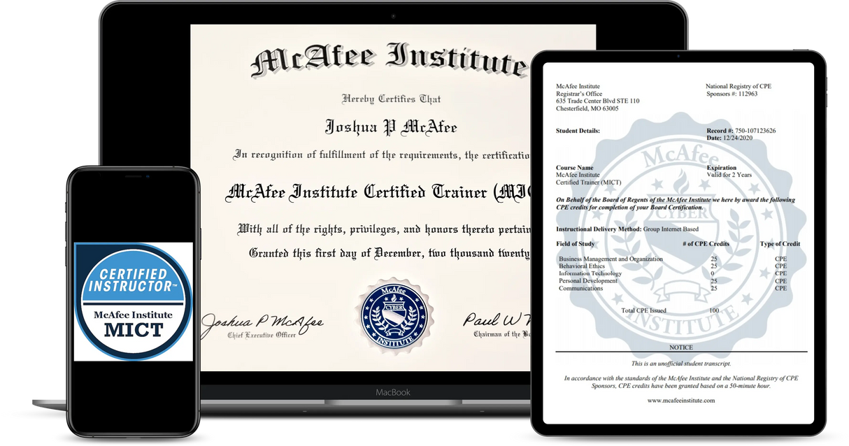 McAfee Institute Certified Trainer (MICT) - McAfee Institute